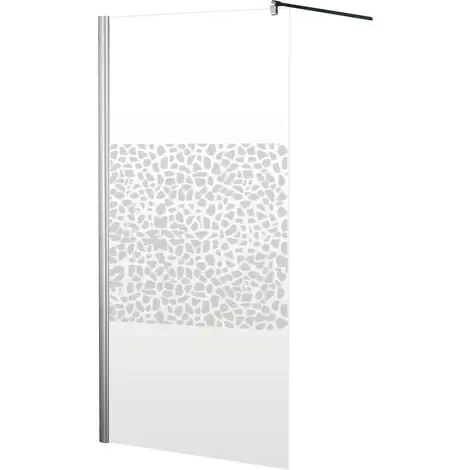 Paroi De Douche à L'italienne, Anticalcaire, Paroi De Douche Walk In, Décor Galets Chromés, Style 2.0, Schulte, 90 X 190 Cm, Verre 5 Mm 4 Paroi De Douche à L'italienne, Anticalcaire, Paroi De Douche Walk In, Décor Galets Chromés, Style 2.0, Schulte, 90 X 190 Cm, Verre 5 Mm – Image 2