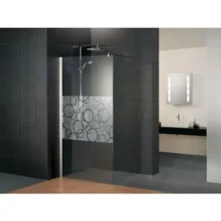 Paroi De Douche à L'italienne, Anticalcaire, Paroi De Douche Walk In, Décor Cercles, Style 2.0, Schulte, 90 X 190 Cm, Verre 5 Mm