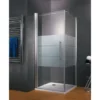 Porte De Douche Pivotante + Paroi De Retour Fixe, Verre 5 Mm Anticalcaire, Profilé Aspect Chromé, Style 2.0, Schulte, Verre Sablé Au Milieu (dépoli Light), 80 X 80 X 193 Cm -SCHULTE Soldes Boutique 4593710 1