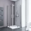 Accès D'angle Droit Avec Portes De Douche Battantes, Verre 5 Mm Anticalcaire, Profilé Aspect Chromé, Style 2.0, Schulte, 80 X 80 X 192 Cm, Verre Transparent