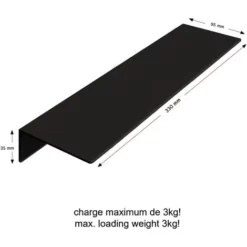 SCHULTE Etagère De Douche à Coller, Tablette De Douche Murale 33 X 9,5 X 3,5 Cm, Noir Mat -SCHULTE Soldes Boutique 47517469 4