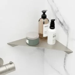 SCHULTE Etagère De Douche à Coller, Tablette De Douche Murale 22,5 X 9,5 X 22,5 Cm, Aspect Inox