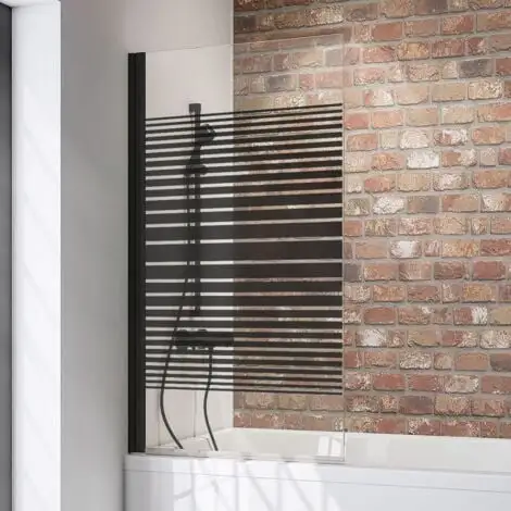 Pare-baignoire Rabattable, Verre 5 Mm, Paroi De Baignoire Schulte, écran De Baignoire Pivotant, Profilé Noir, Sérigraphié Rayures, 1 Volet 70 X 130 Cm 3 Pare-baignoire Rabattable, Verre 5 Mm, Paroi De Baignoire Schulte, écran De Baignoire Pivotant, Profilé Noir, Sérigraphié Rayures, 1 Volet 70 X 130 Cm