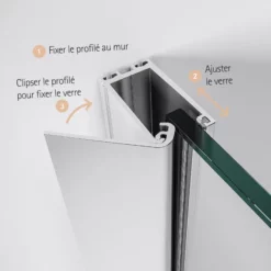 Porte De Douche Coulissante, Verre 6 Mm, Profilé Aspect Chromé, NewStyle Urban Schulte, Profilé Mural à Clipser, 100 X 200 Cm -SCHULTE Soldes Boutique 48789054 4