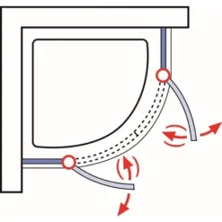 Accès D'angle Arrondi Avec Portes De Douche Battantes, NewStyle Schulte, 80 X 80 X 192 Cm, Verre Anticalcaire Transparent, Profilé Aspect Chromé à Clipser -SCHULTE Soldes Boutique 48789064 4