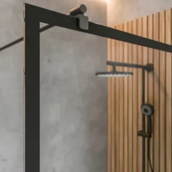 SCHULTE Paroi De Douche Fixe à L'italienne, Verre 6 Mm Transparent Anticalcaire, Walk In, Profilé Noir à Clipser, Sérigraphie Cadre Noir, 90 X 200 Cm -SCHULTE Soldes Boutique 49787465 3