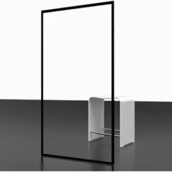 SCHULTE Paroi De Douche Fixe à L'italienne, Verre 6 Mm Transparent Anticalcaire, Walk In, Profilé Noir à Clipser, Sérigraphie Cadre Noir, 90 X 200 Cm -SCHULTE Soldes Boutique 49787465 4