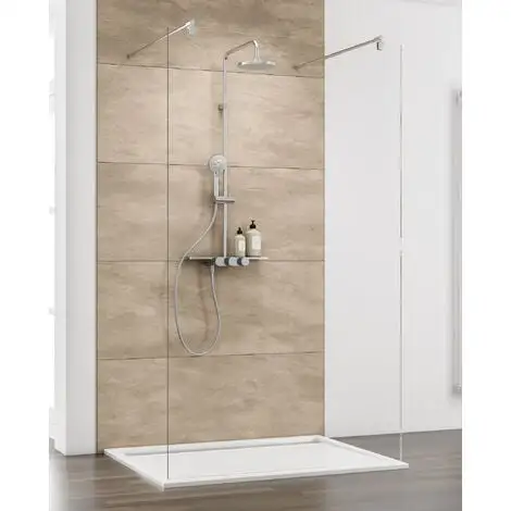 Paroi De Douche à L'italienne Seule, Verre 8 Mm, Paroi Fixe Walk In Centrale Square I, Schulte, 100 X 200 Cm 3 Paroi De Douche à L'italienne Seule, Verre 8 Mm, Paroi Fixe Walk In Centrale Square I, Schulte, 100 X 200 Cm