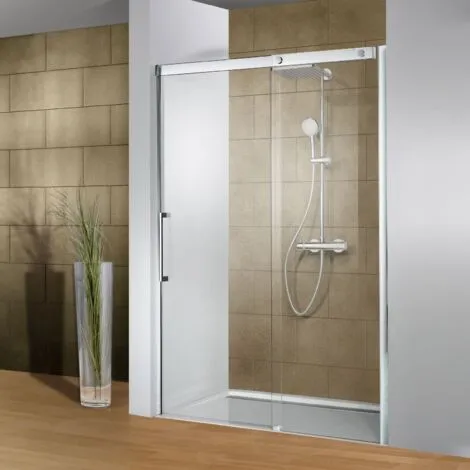 Porte De Douche Coulissante, Verre 8 Mm Anticalcaire, Profilé Aspect Chromé, Manhattan, Schulte, 120 X 200 Cm, Ouverture Vers La Droite 3 Porte De Douche Coulissante, Verre 8 Mm Anticalcaire, Profilé Aspect Chromé, Manhattan, Schulte, 120 X 200 Cm, Ouverture Vers La Droite