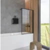 Pare-baignoire Rabattable, 80 X 140 Cm, Verre 5 Mm, Paroi De Baignoire 1 Volet, écran De Baignoire Pivotant Schulte, Profilé Noir, Cadre Sérigraphié Noir -SCHULTE Soldes Boutique 50873359 1
