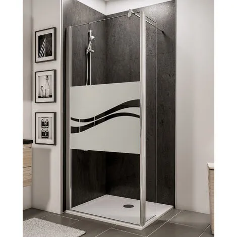Paroi De Douche à L'italienne Avec Retour Pivotant, Profilé Aspect Chromé à Clipser, Paroi Fixe Walk In Style Industriel, NewStyle Schulte, Traitement Anticalcaire, Décor Liane, Verre 5 Mm, 90 X 30 X 190 Cm 3 Paroi De Douche à L'italienne Avec Retour Pivotant, Profilé Aspect Chromé à Clipser, Paroi Fixe Walk In Style Industriel, NewStyle Schulte, Traitement Anticalcaire, Décor Liane, Verre 5 Mm, 90 X 30 X 190 Cm