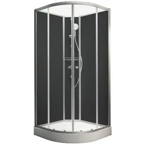 Cabine De Douche Intégrale, 90 X 90 Cm, Cabine De Douche Complète Schulte Avec Porte Coulissante, Parois Fixes, Receveur, Panneaux Muraux Et Robinetterie, Veronna 4 Cabine De Douche Intégrale, 90 X 90 Cm, Cabine De Douche Complète Schulte Avec Porte Coulissante, Parois Fixes, Receveur, Panneaux Muraux Et Robinetterie, Veronna – Image 2