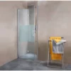 Porte De Douche Pivotante-pliante, Verre 5 Mm Anticalcaire, Décor Sablé Au Milieu Dépoli, Schulte, 80 X 195 Cm, Ouverture Vers La Droite -SCHULTE Soldes Boutique 5501080 1