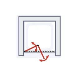 Porte De Douche Pivotante-pliante, Verre 5 Mm Anticalcaire, Décor Sablé Au Milieu Dépoli, Schulte, 80 X 195 Cm, Ouverture Vers La Droite -SCHULTE Soldes Boutique 5501080 4