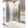 Accès D'angle Droit Avec Portes De Douche Pivotantes-pliantes, Verre 6 Mm, Profilé Alu Nature, MasterClass, Schulte, 80 X 80 X 200 Cm -SCHULTE Soldes Boutique 5517457 1