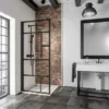 Paroi De Douche à L'italienne, Profilé Noir à Clipser, Paroi Fixe Walk In Style Industriel, NewStyle Atelier Schulte, Verre 6 Mm 90 X 200 Cm -SCHULTE Soldes Boutique 57338000 1