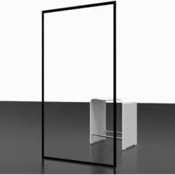 SCHULTE Paroi De Douche Fixe à L'italienne, Verre 6 Mm Transparent, Walk In, Profilé Noir à Clipser, Sérigraphie Cadre Noir, 90 X 200 Cm -SCHULTE Soldes Boutique 57338003 4