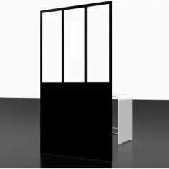 Paroi De Douche à L'italienne Verrière, Profilé Noir à Clipser, Paroi Fixe Walk In Style Industriel, NewStyle Atelier 6 Schulte, Verre 6 Mm, 90 X 200 Cm -SCHULTE Soldes Boutique 59315582 4