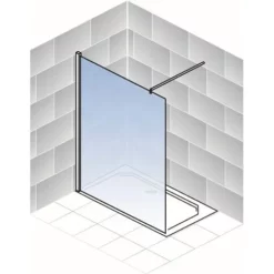 Paroi De Douche à L'italienne, Profilé Noir à Clipser, Paroi Fixe Walk In, NewStyle Schulte, Verre Fumé Gris 6 Mm, 90 X 200 Cm -SCHULTE Soldes Boutique 64941841 3