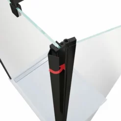 Paroi De Douche à L'italienne Avec Retour Pivotant, Profilé Noir à Clipser, Paroi Fixe Walk In Style Industriel, NewStyle, Schulte, Verre 5 Mm Transparent Anticalcaire, 90 X 40 X 200 Cm -SCHULTE Soldes Boutique 65899540 4