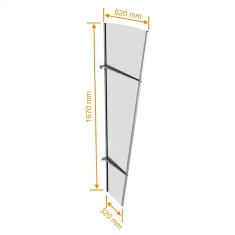 SCHULTE Élément Latéral Auvent Marquise De Porte , 167 X 62 Cm, LT-Line, Transparent 6 SCHULTE Élément Latéral Auvent Marquise De Porte , 167 X 62 Cm, LT-Line, Transparent – Image 4