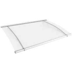 SCHULTE Auvent Marquise De Porte XL, 205 X 142 Cm, Opaque, Fixation Blanche