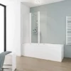 Pare-baignoire Rabattable 124 X 130 Cm, Paroi De Baignoire 3 Volets, écran De Baignoire Pivotant, Komfort Schulte, Verre Transparent, Profilé Blanc -SCHULTE Soldes Boutique 6713030 1