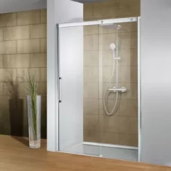 Porte De Douche Coulissante, 120 X 200 Mm, Verre 8 Mm, Profilé Aspect Chromé, Manhattan, Schulte, Ouverture Vers La Droite