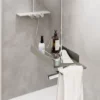 SCHULTE Etagère De Douche Sans Percer, Tablette De Douche Avec Porte Serviette Avec Rebord, 38 X 11,9 X 21 Cm, Argentée -SCHULTE Soldes Boutique 72052547 1