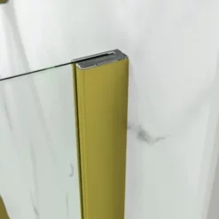SCHULTE Paroi De Douche à L'italienne, Profilé Or Brossé à Clipser, Paroi Fixe Walk In, Verre 6 Mm 90 X 200 Cm -SCHULTE Soldes Boutique 73107601 3