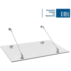 SCHULTE Auvent Marquise De Porte, 140 X 90 Cm, Davita, Verre Véritable 12 Mm, Fixations Inox -SCHULTE Soldes Boutique 7318347 3