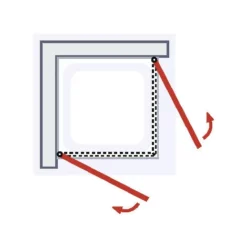 Accès D'angle Droit Avec Portes Douche Pivotantes, Verre 5 Mm, Profilé Aspect Chromé, Schulte, 75 X 75 X 190 Cm -SCHULTE Soldes Boutique 9331799 3