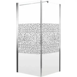 Porte De Douche Pivotante + Paroi Latérale Schulte, 90 X 90 X 190 Cm, Verre De Sécurité Décor Galets Chromés, Profilé Aspect Chromé -SCHULTE Soldes Boutique 9590768 4